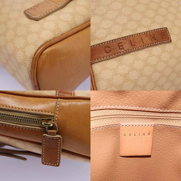 CELINE Macadam Canvas Backpack Pvc Leather Beige - Picture 11 of 13